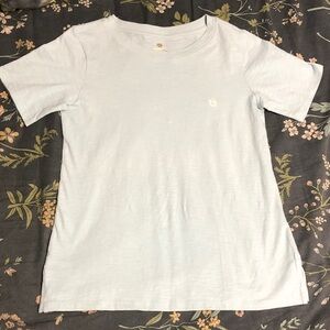 Spartina 449 100% Cotton Classic Crewneck Split Hem T-Shirt in Icy Blue Size XS